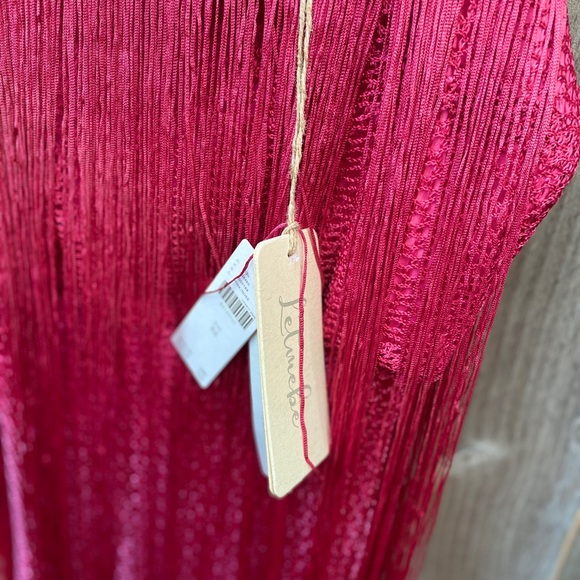 Anthropologie Let Me Be Tiered Pink Ombré Fringe Dress XS NWT - Picture 6 of 7